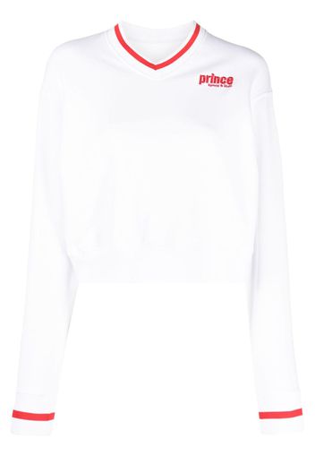 Sporty & Rich logo-embroidered V-neck sweatshirt - Bianco