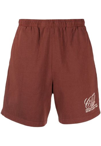 Sporty & Rich logo-print Bermuda shorts - Marrone