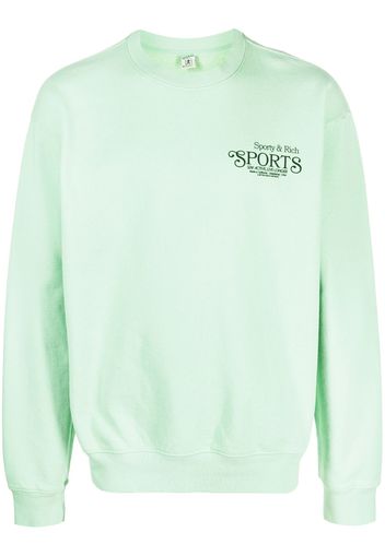 Sporty & Rich logo-print cotton sweatshirt - Verde