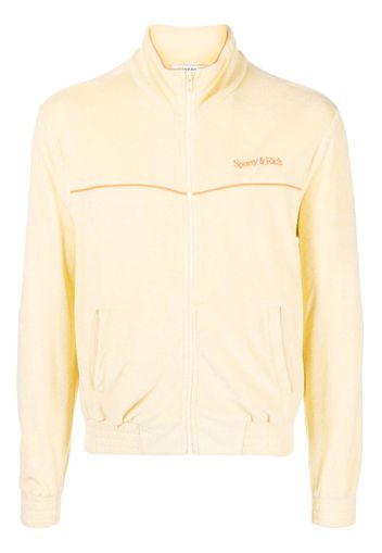 Sporty & Rich logo-embroidery zip-up sweatshirt - Giallo