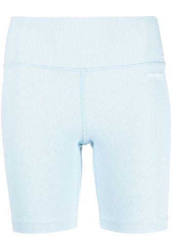 Sporty & Rich logo-patch ribbed biker shorts - Blu