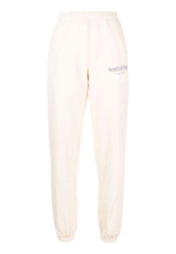 Sporty & Rich logo-print elasticated pants - Toni neutri