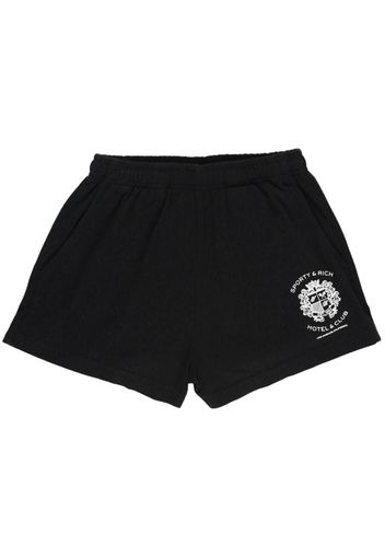 Sporty & Rich Shorts Hotel Disco con ricamo - Nero