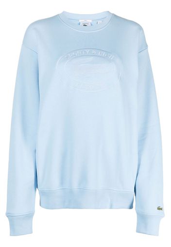 Sporty & Rich x Lacoste logo-embroidered sweatshirt - Blu