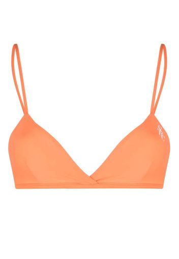 Sporty & Rich logo-print bikini top - Arancione