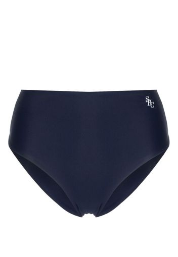 Sporty & Rich logo-print bikini bottoms - Blu