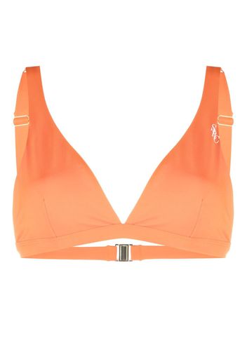 Sporty & Rich logo-print triangle bikini top - Arancione