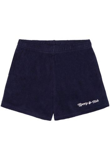 Sporty & Rich Ny Tennis Club Terry cotton shorts - Blu