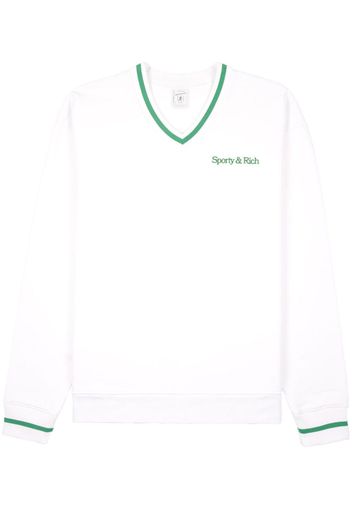 Sporty & Rich embroidered-logo cotton sweartshirt - Bianco