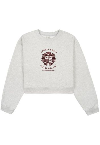 Sporty & Rich Hotel crest-motif sweatshirt - Grigio