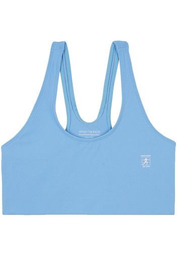 Sporty & Rich Runner logo-print sports bra - Blu