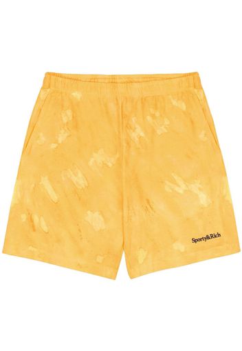 Sporty & Rich logo-embroidered cotton track shorts - Giallo