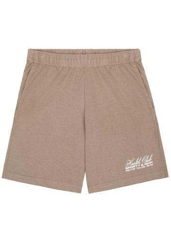 Sporty & Rich logo-print cotton shorts - Marrone