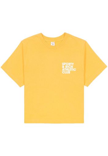 Sporty & Rich logo-print cropped T-shirt - Giallo