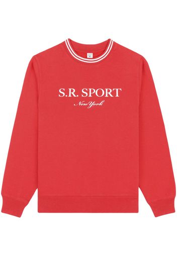 Sporty & Rich logo-print crew-neck sweatshirt - Rosso