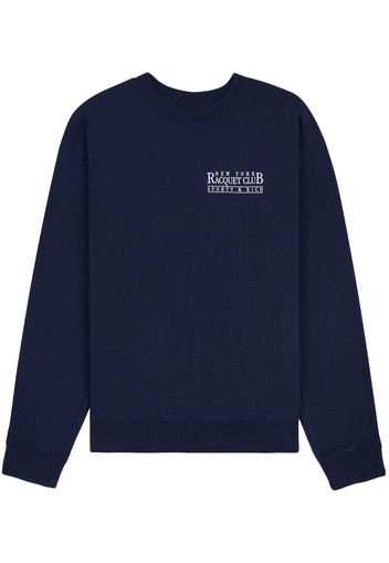 Sporty & Rich logo-print cotton sweatshirt - Blu