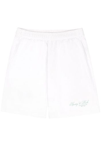 Sporty & Rich logo-print cotton track shorts - Bianco