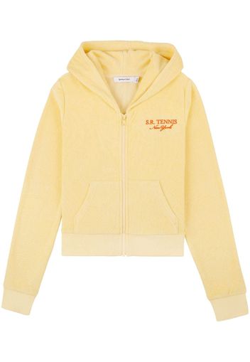 Sporty & Rich Tennis terrycloth-effect hoodie - Giallo
