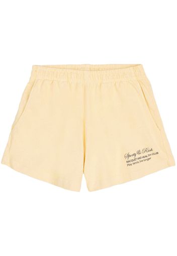 Sporty & Rich logo-print cotton track shorts - Toni neutri