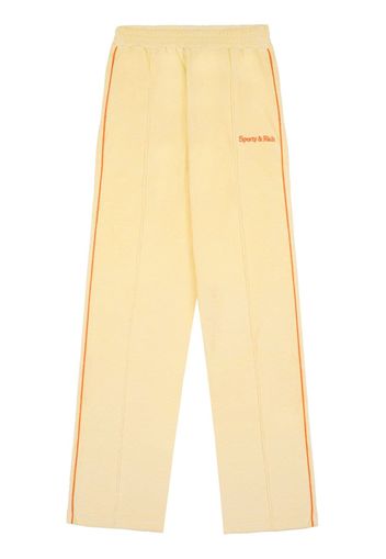 Sporty & Rich logo-embroidered terrycloth track pants - Giallo