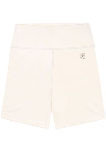Sporty & Rich logo-print yoke-waist track shorts - Toni neutri