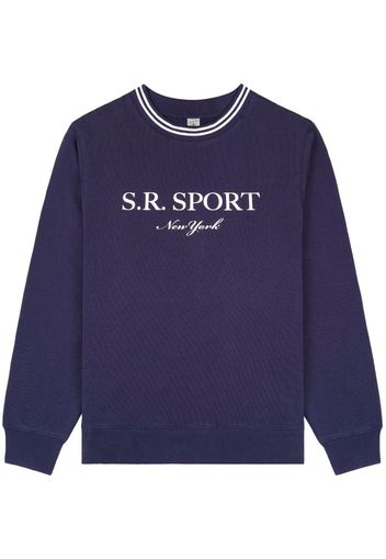 Sporty & Rich logo-print crew-neck sweatshirt - Blu