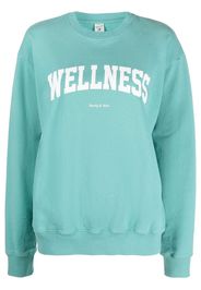 Sporty & Rich slogan-print cotton sweatshirt - Blu