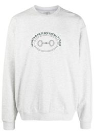 Sporty & Rich logo-print crew neck jumper - Grigio