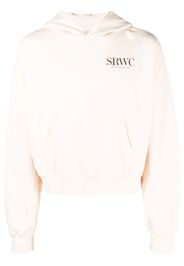 Sporty & Rich logo-print long-sleeve hoodie - Toni neutri