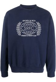 Sporty & Rich SRFC-print cotton sweatshirt - Blu