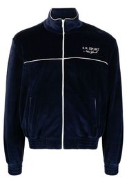 Sporty & Rich logo-embroidered zipped sweatshirt - Blu