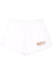 Sporty & Rich logo-print cotton shorts - Bianco