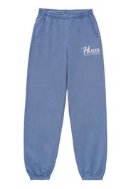 Sporty & Rich slogan-print cotton track pants - Blu