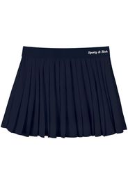Sporty & Rich logo-print pleated skirt - Blu