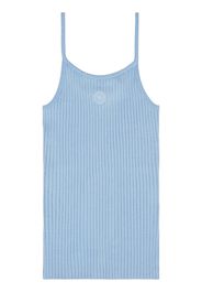 Sporty & Rich logo-patch ribbed tank top - Blu