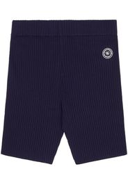 Sporty & Rich logo-patch ribbed shorts - NAVY