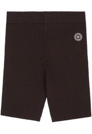 Sporty & Rich logo-patch ribbed biker shorts - Marrone