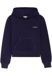 Sporty & Rich embroidered-logo polar hoodie - Blu