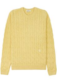 Sporty & Rich logo-embroidered cable-knit jumper - Giallo