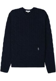 Sporty & Rich embroidered-logo cable knit jumper - Nero