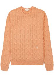 Sporty & Rich logo-embroidered cable-knit jumper - Arancione
