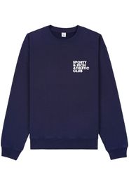 Sporty & Rich logo-print cotton sweatshirt - Blu