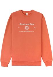 Sporty & Rich crest-print crew-neck sweatshirt - Arancione