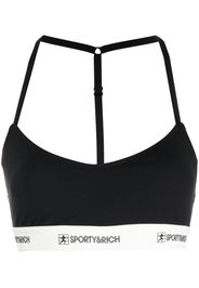 Sporty & Rich logo-underband crop top - Nero