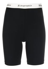 Sporty & Rich logo-waistband shorts - Nero