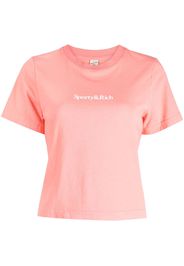 Sporty & Rich logo-print cotton T-shirt - Rosa