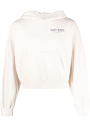 Sporty & Rich cropped logo-print cotton hoodie - Toni neutri
