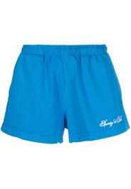 Sporty & Rich logo-embroidered cotton track shorts - Blu