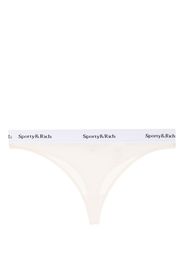 Sporty & Rich Serif Logo branded-waistband thong - Toni neutri