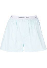 Sporty & Rich logo-waistband striped boxer shorts - Blu